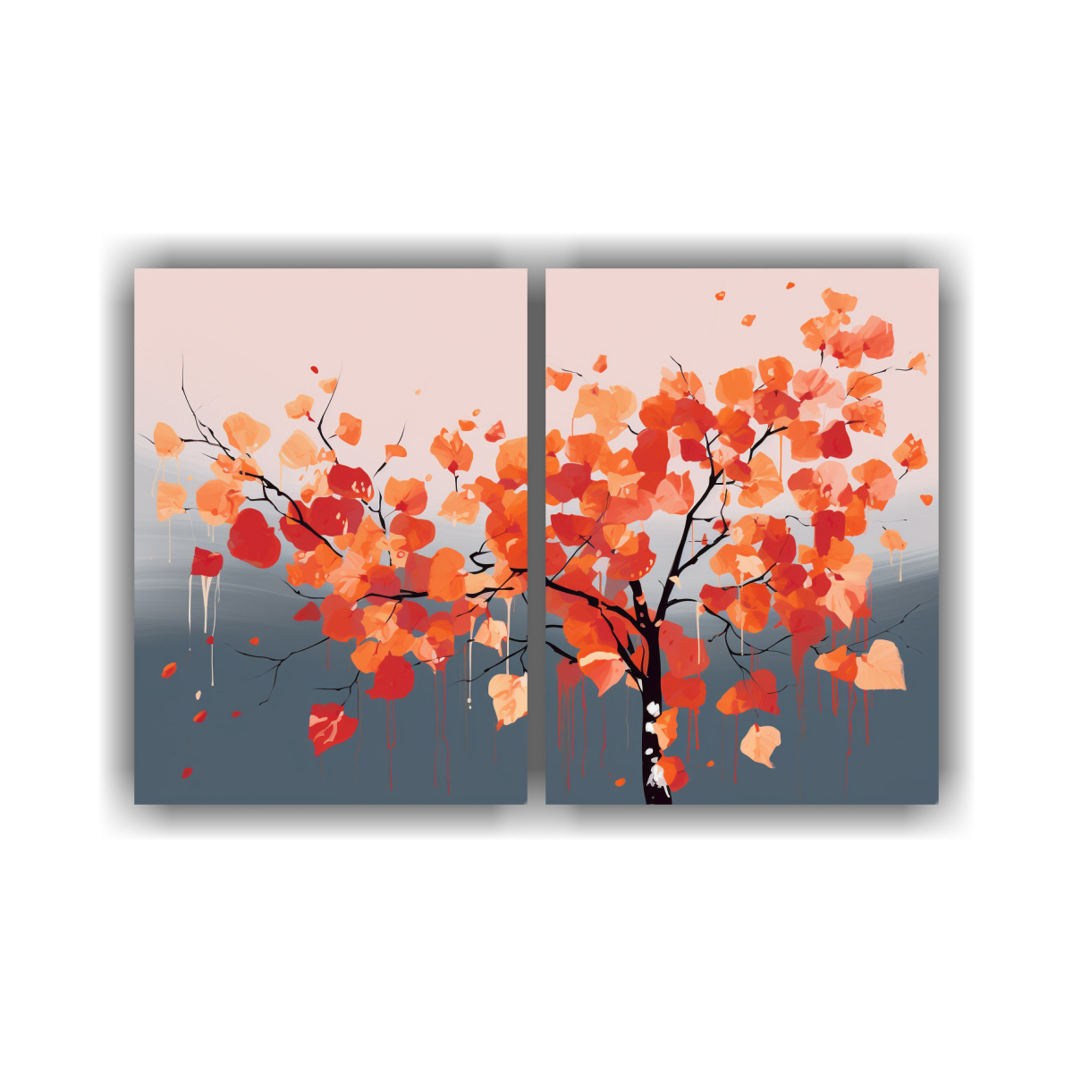 cuadros-decorativos-de-rbol-aspen-en-rojo-y-naranja-l-neas-finas-estilo-neonoir-