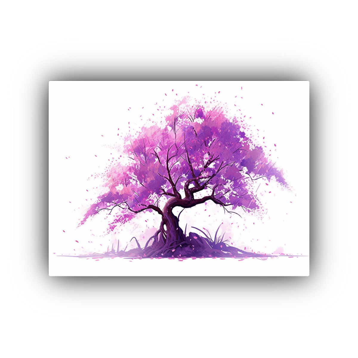 cuadros-decorativos-en-tela-de-cerezo-en-tonos-morados-estilo-neonoir-