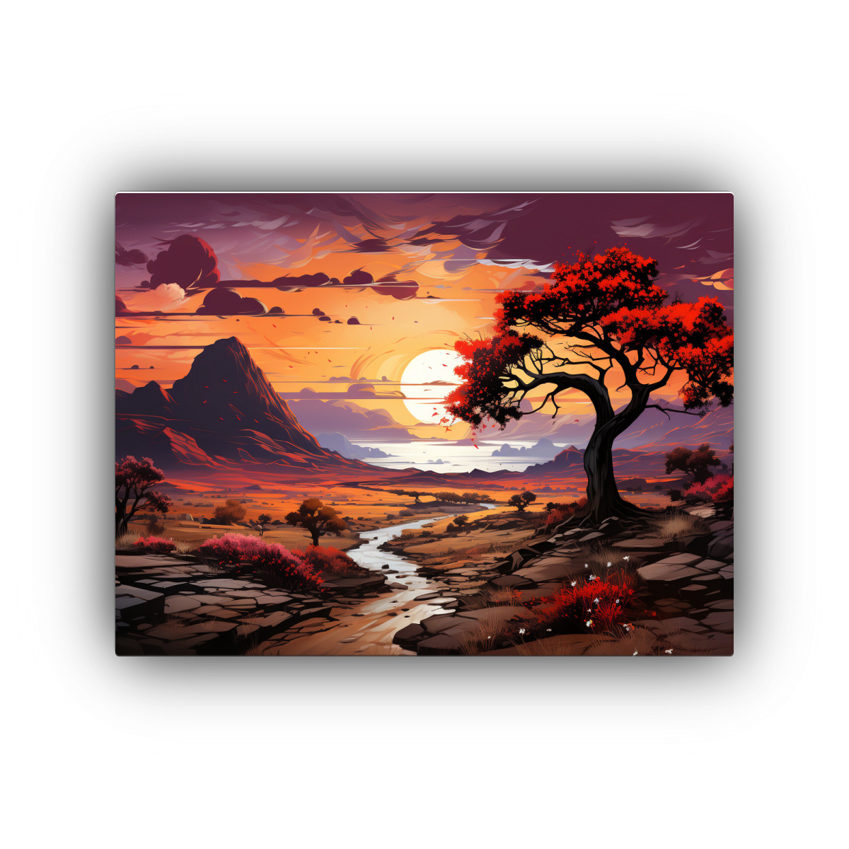 cuadros-decorativos-equilibrados-joshua-tree-en-tonos-morado-y-naranja-con-atm-sfera-neonoir