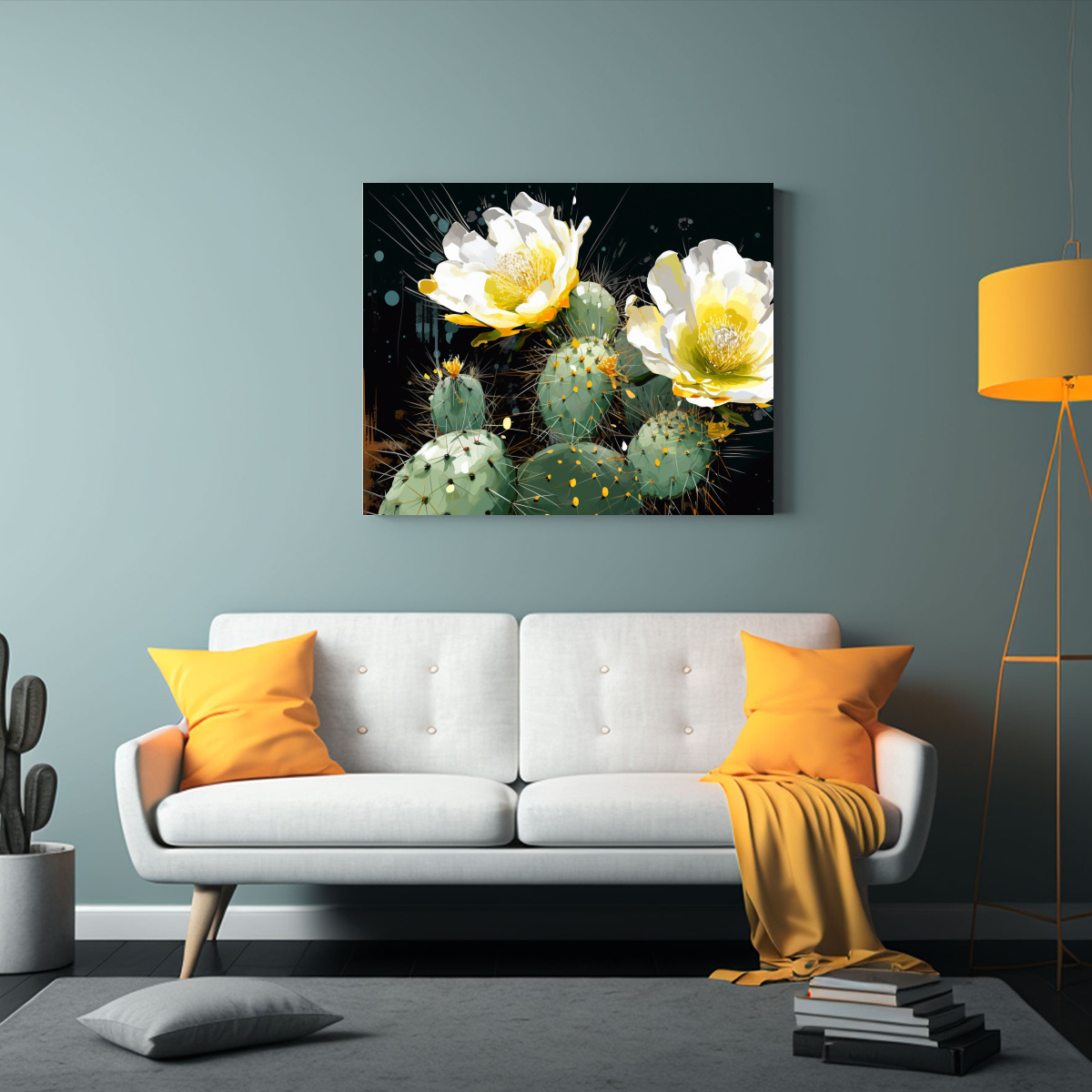 cuadros-decorativos-lienzo-con-calma-y-cactus-en-amarillo-y-blanco-1