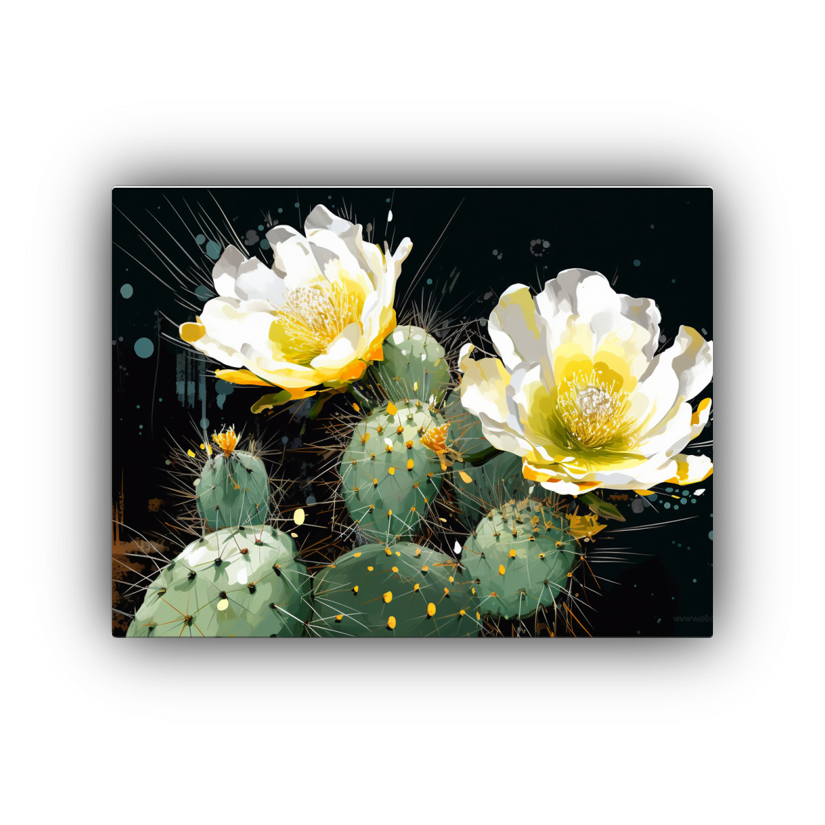 cuadros-decorativos-lienzo-con-calma-y-cactus-en-amarillo-y-blanco