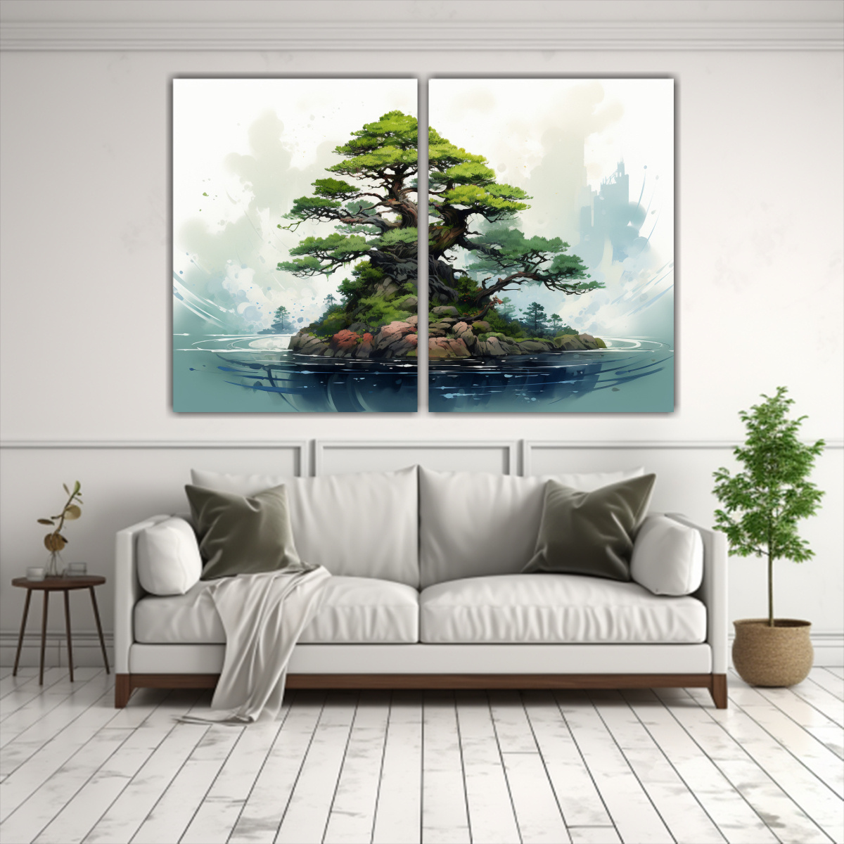 cuadros-tela-canvas-comedor-rbol-bons-i-acuarela-colores-pastel-1