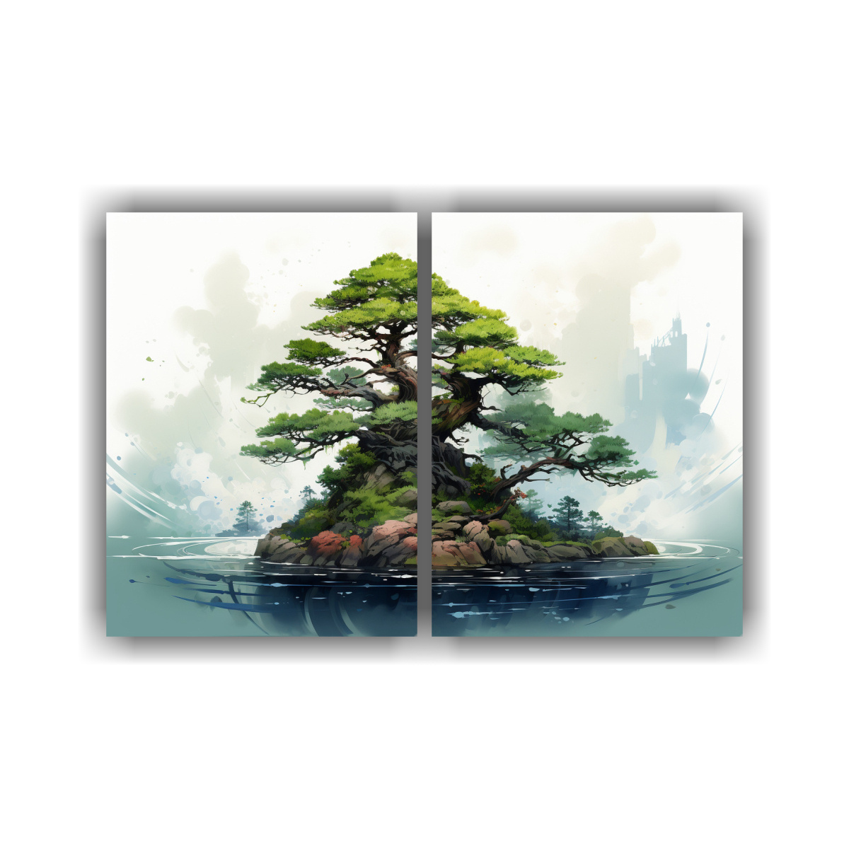 cuadros-tela-canvas-comedor-rbol-bons-i-acuarela-colores-pastel