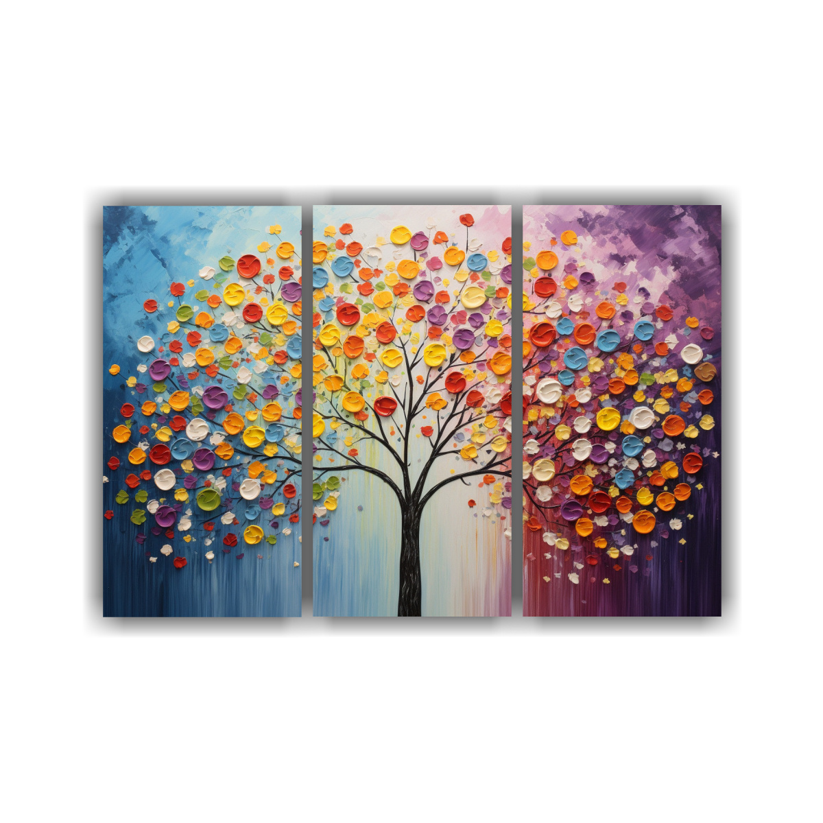 cuadros-vanguardia-sim-tricos-amapolas-arco-ris-sobre-lienzo-al-estilo