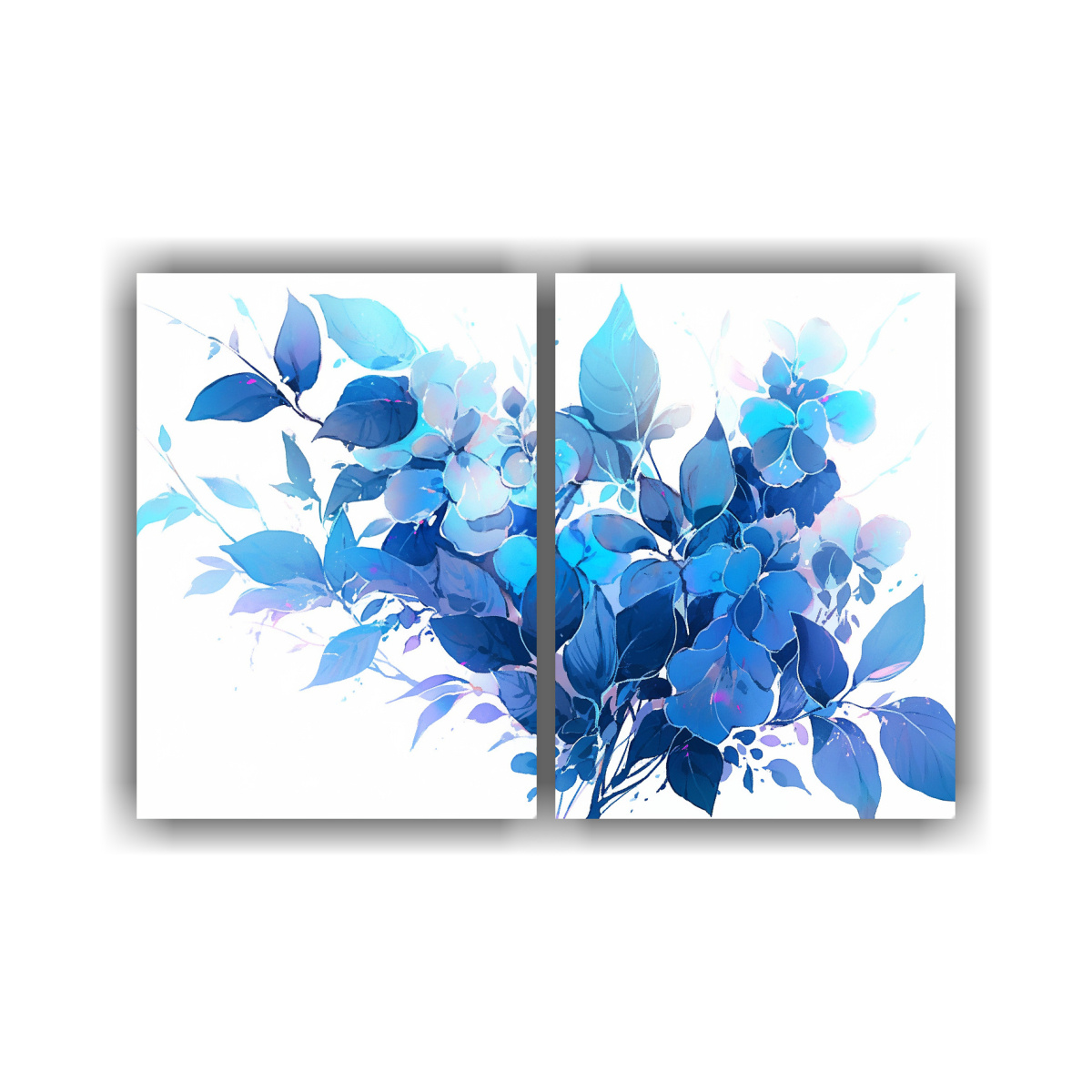 Exposición De Colores Azules En El Estilo Neonoir De Pinturas Decorativas.