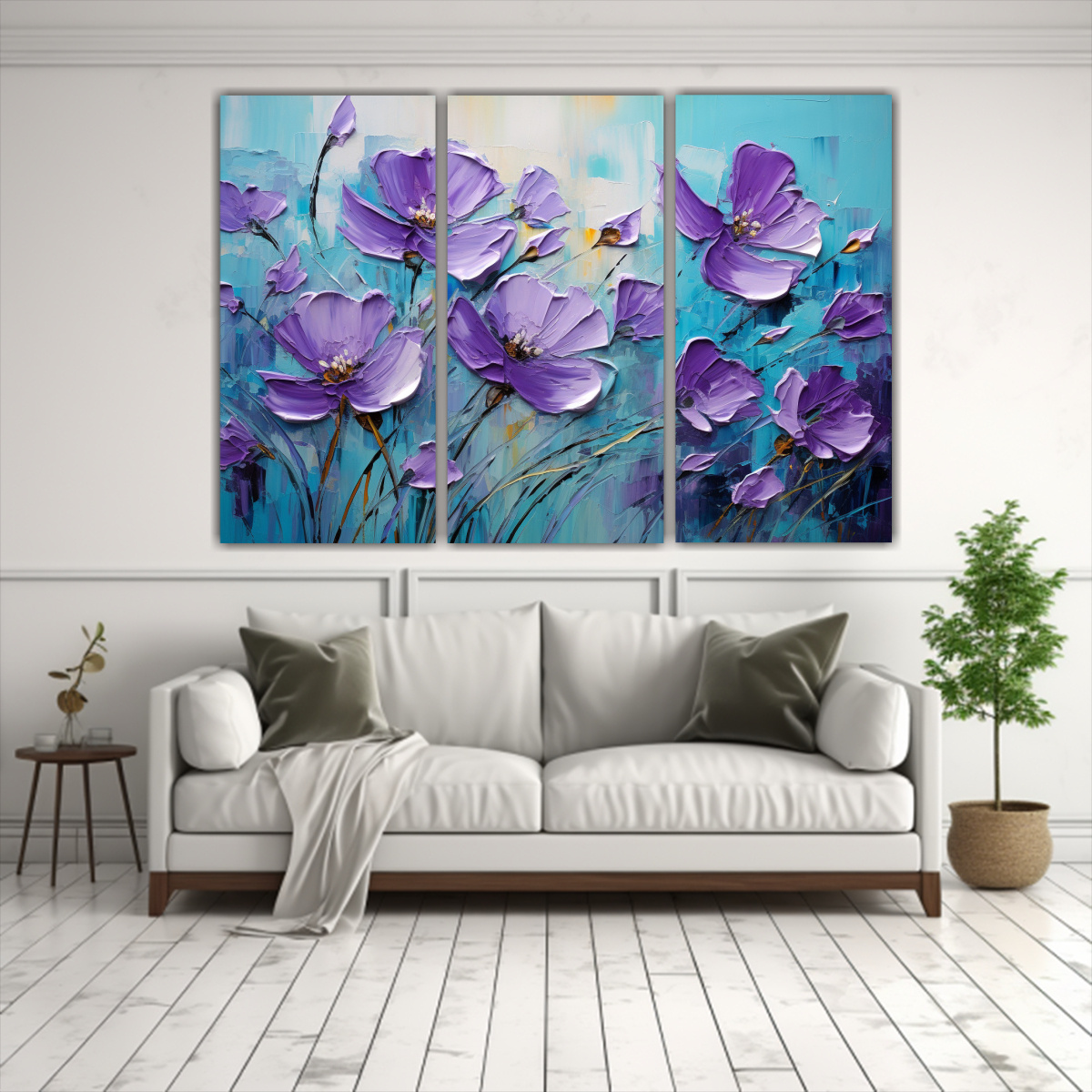 flores-p-rpuras-y-turquesa-en-bastidor-tres-telas-fotograf-a-1-1