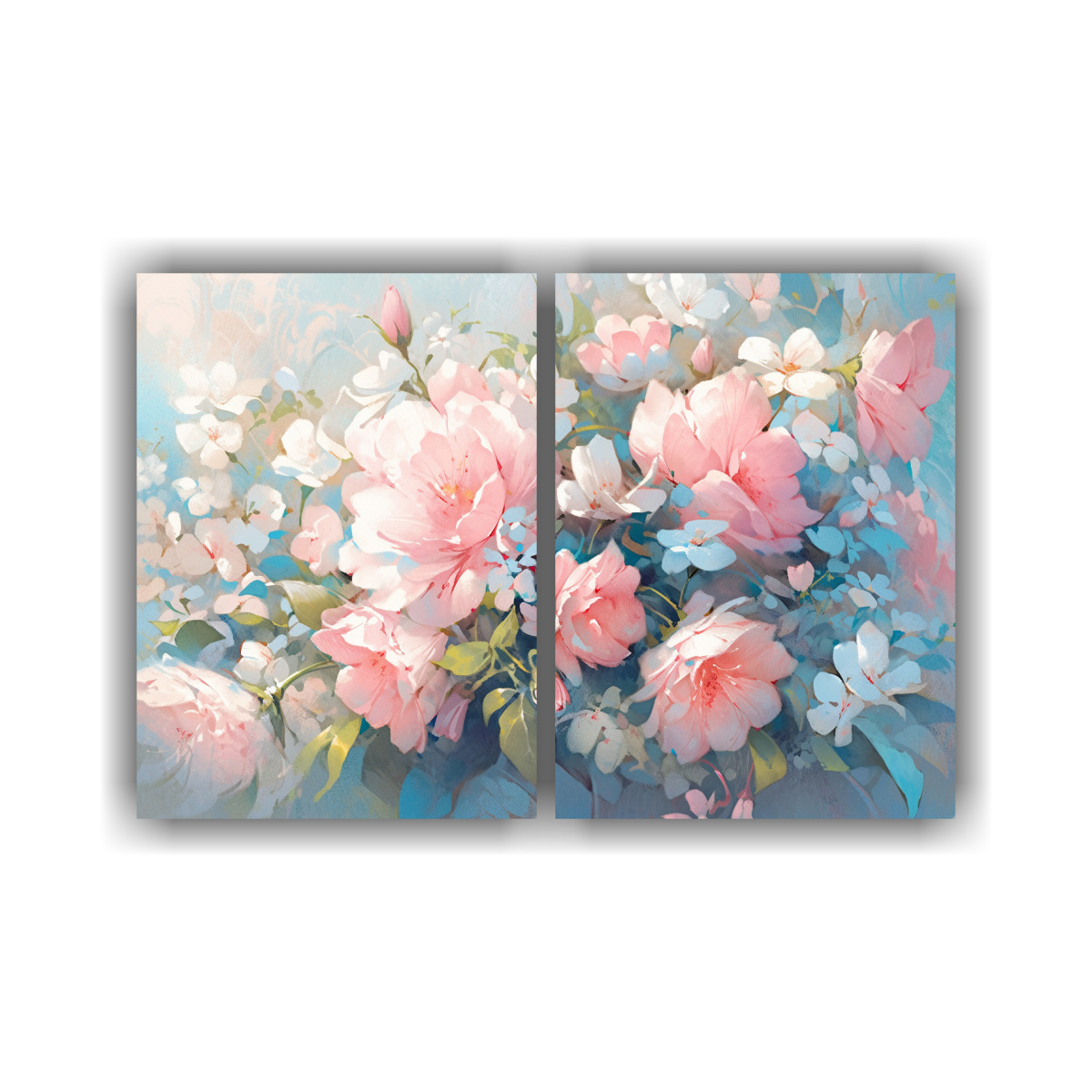 lienzos-belleza-natural-turquesa-y-rosa-flores-en-lienzo-