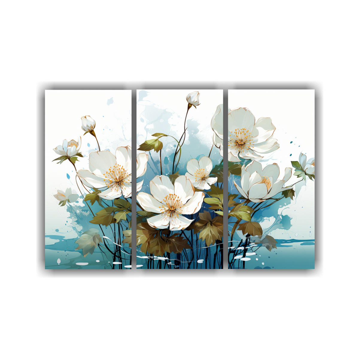 lienzos-cuadro-floral-menta-hierbas-en-blanco-estilo-neonoir-pop