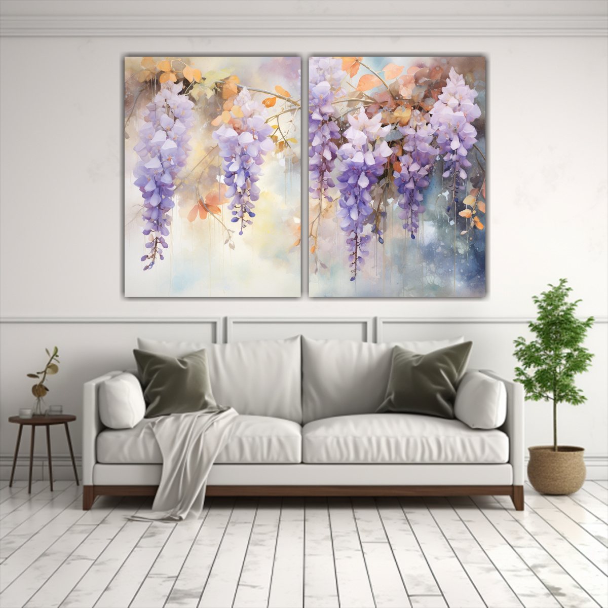 pintura-abstracta-acuarela-flores-glicinas-colores-suaves-dos-lienzos-1