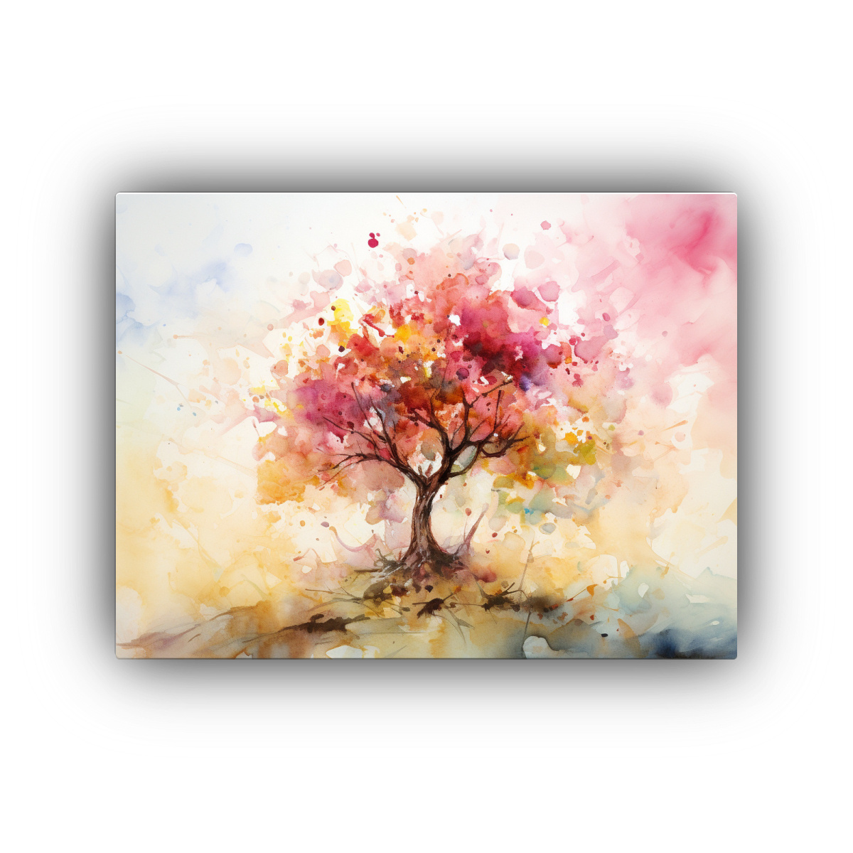 pintura-abstracta-combinando-colores-oro-y-rosa-de-un-manzano-