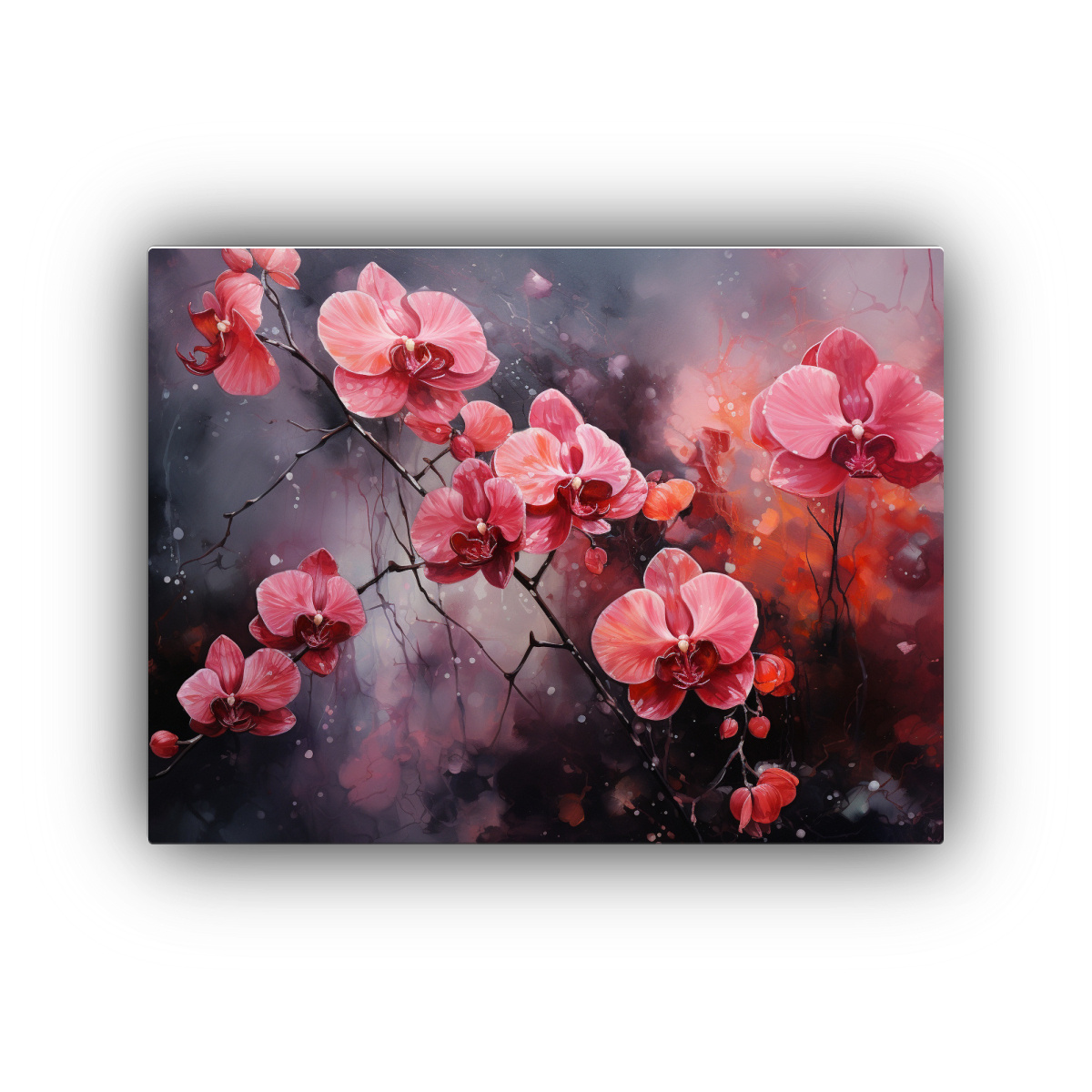 pintura-abstracta-de-orqu-deas-rojas-y-negras-para-decorar-el-comedor