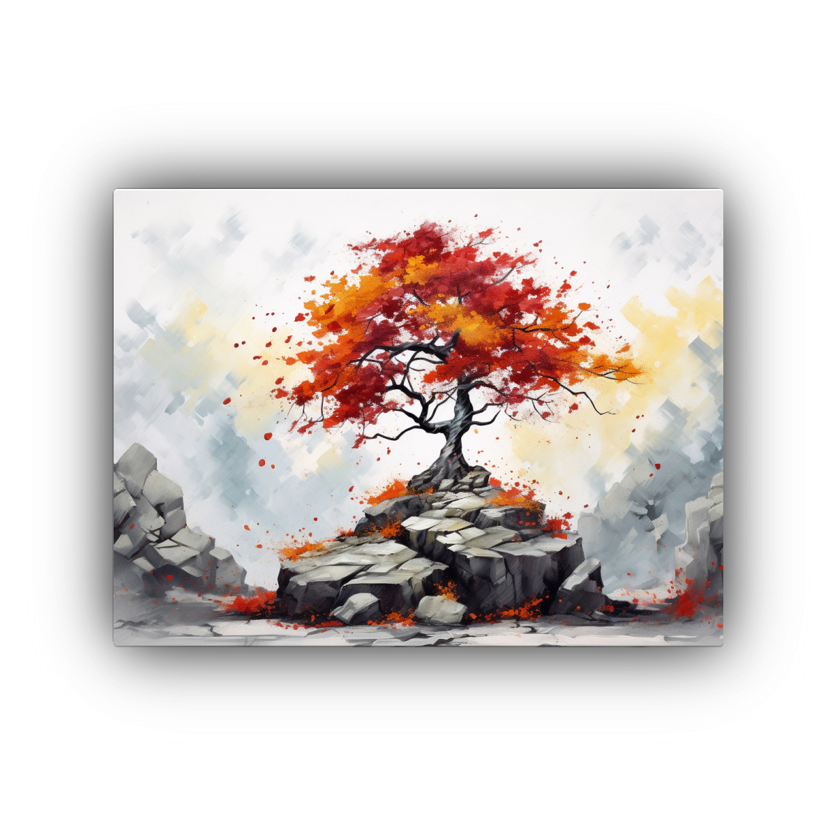 pintura-abstracta-de-rbol-bons-i-de-abedul-en-colores-rojo-y-oro