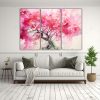 pintura-abstracta-de-rbol-tropical-en-tonos-rosados-en-tres-lienzos-de-tela-1