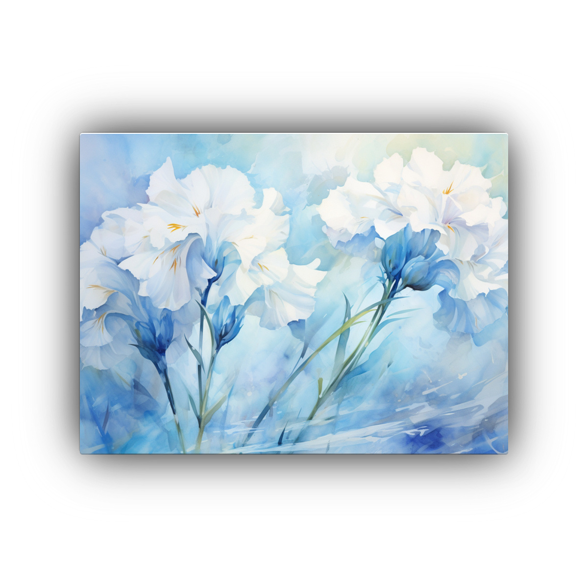 pintura-abstracta-en-lienzo-de-tela-acuarela-de-claveles-blancos-y-azules