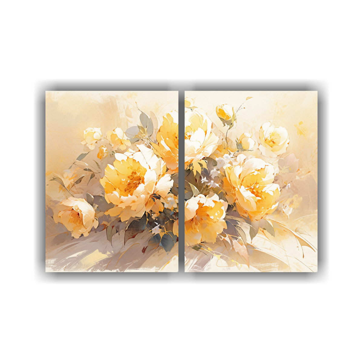 pintura-abstracta-flor-amarilla-y-dorada-en-bastidor-set-de-2-telas