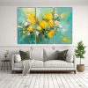 pintura-de-flores-en-lienzo-amarillo-y-turquesa-arte-de-pared-moderno-1