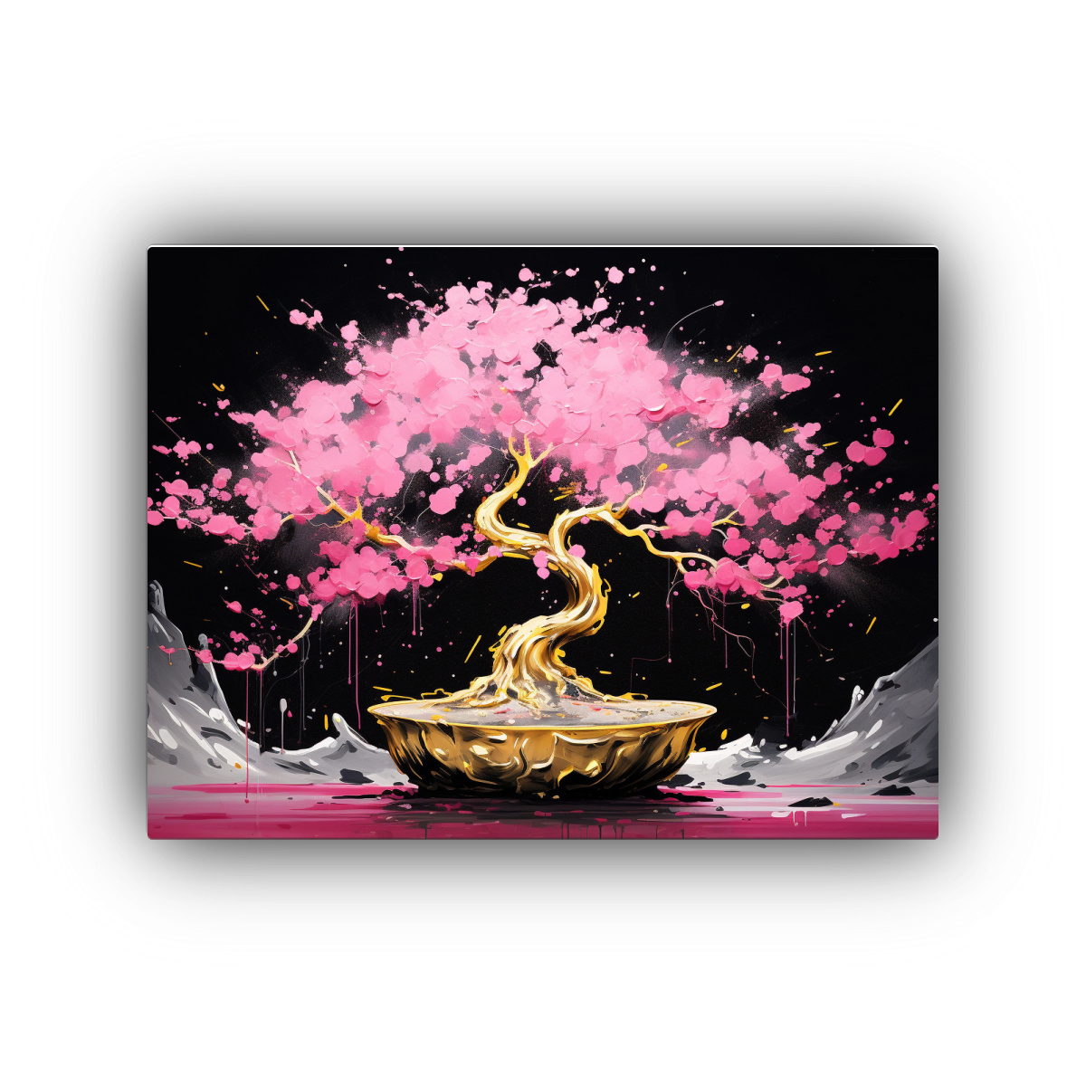 pintura-de-pared-patr-n-intenso-de-rbol-bons-i-en-colores-oro-y-rosa