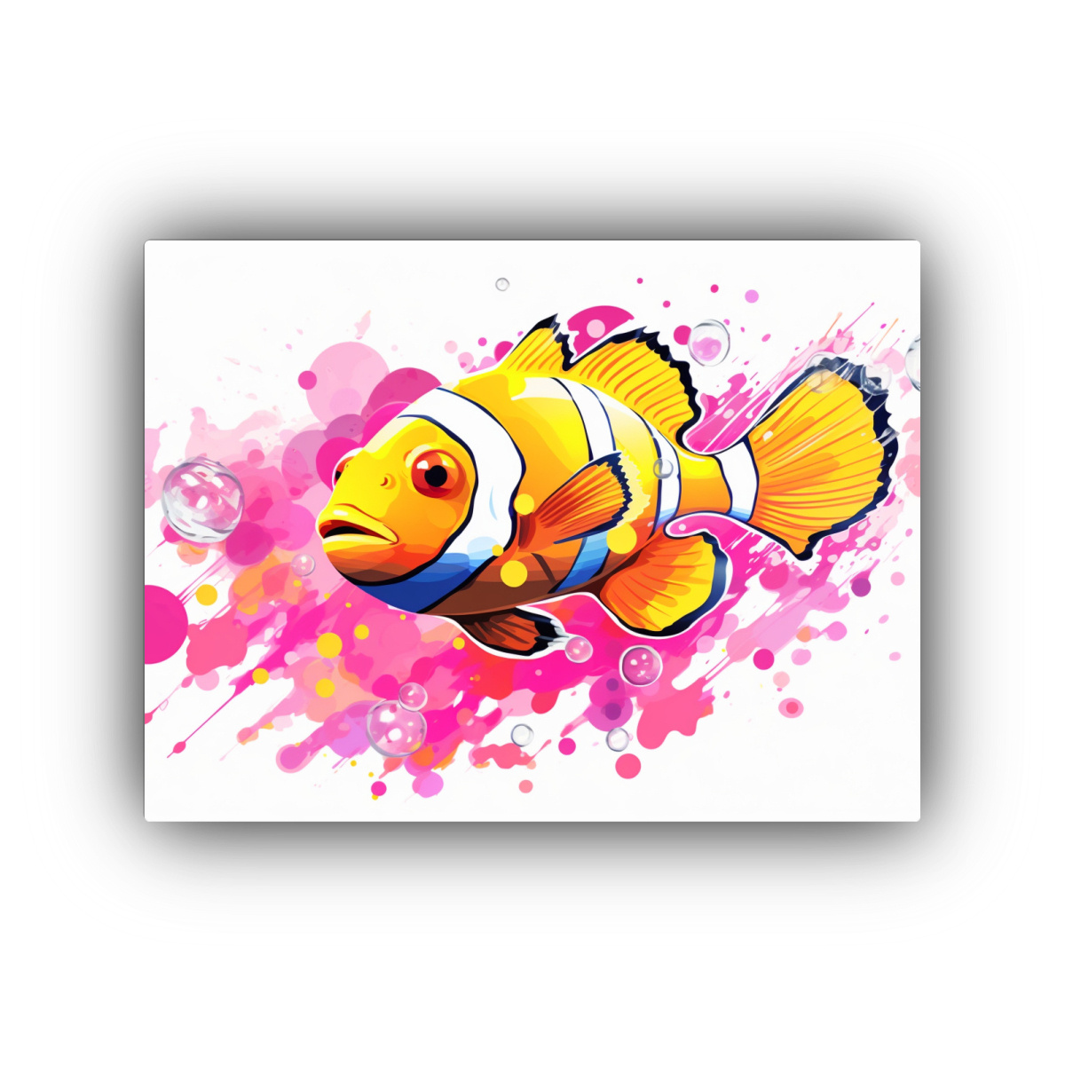 pintura-decorativa-de-arte-de-pared-con-clownfish-amarillo-y-rosa-neo-pop-art