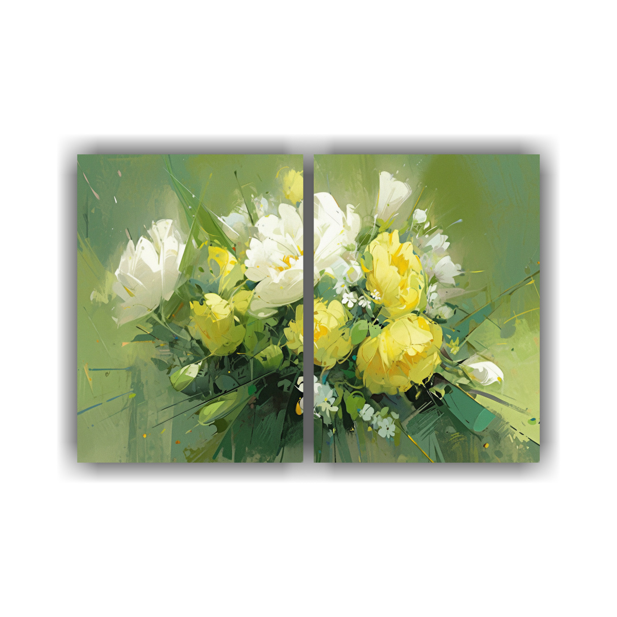 pintura-econ-mica-de-flores-amarillas-y-verdes-en-lienzo