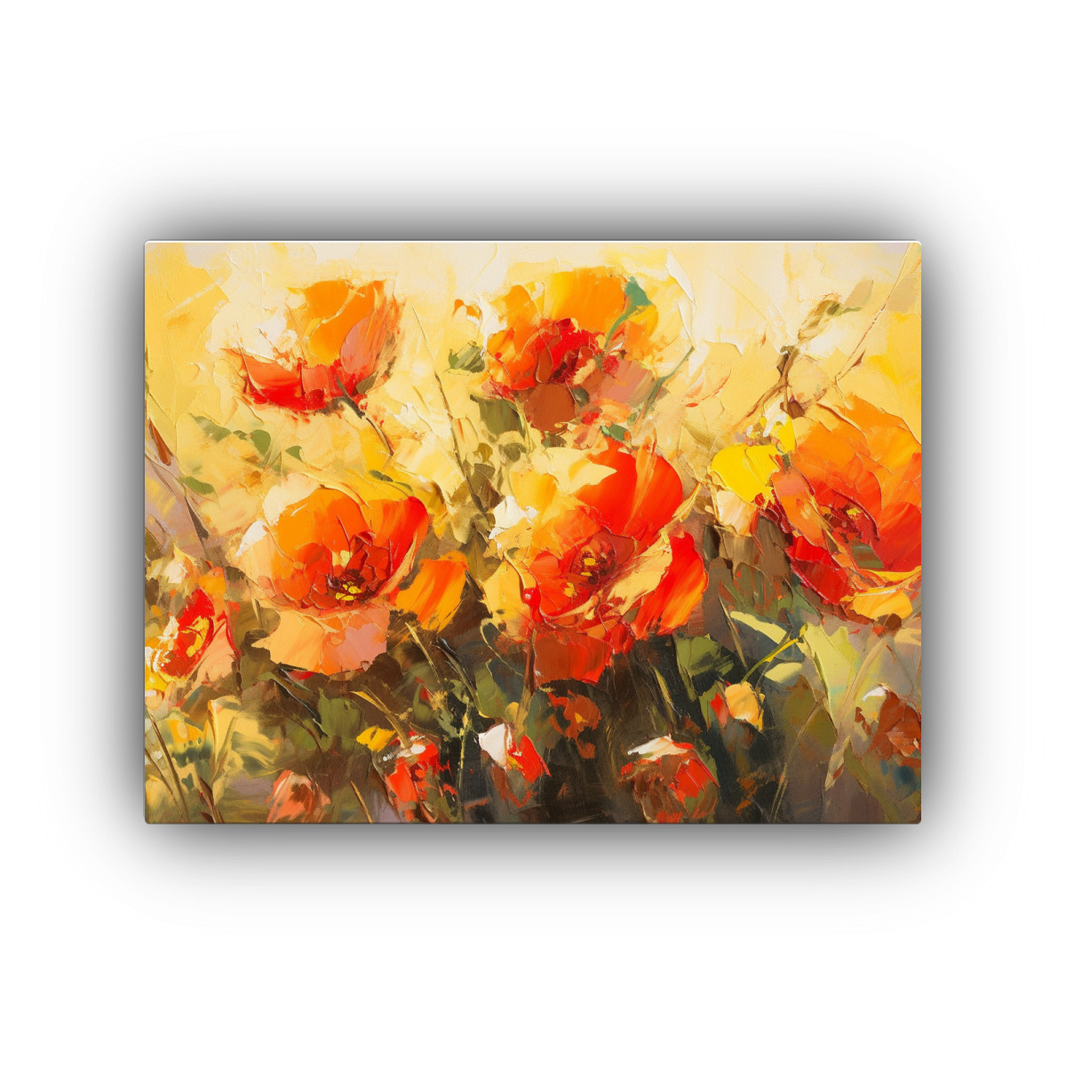 pintura-en-lienzo-con-flores-amarillas-y-rojas-en-bastidor-vanguardia-vision