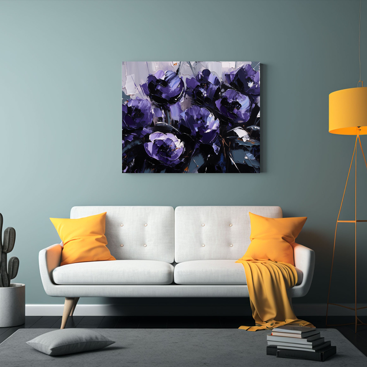 pintura-en-lienzo-de-flores-en-colores-morados-y-negros-1-1