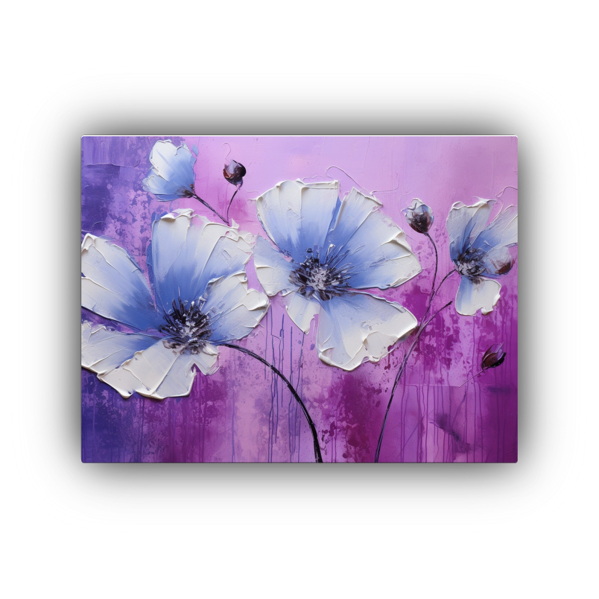 pintura-en-lienzo-de-flores-moradas-y-plateadas-en-bastidor-creativo