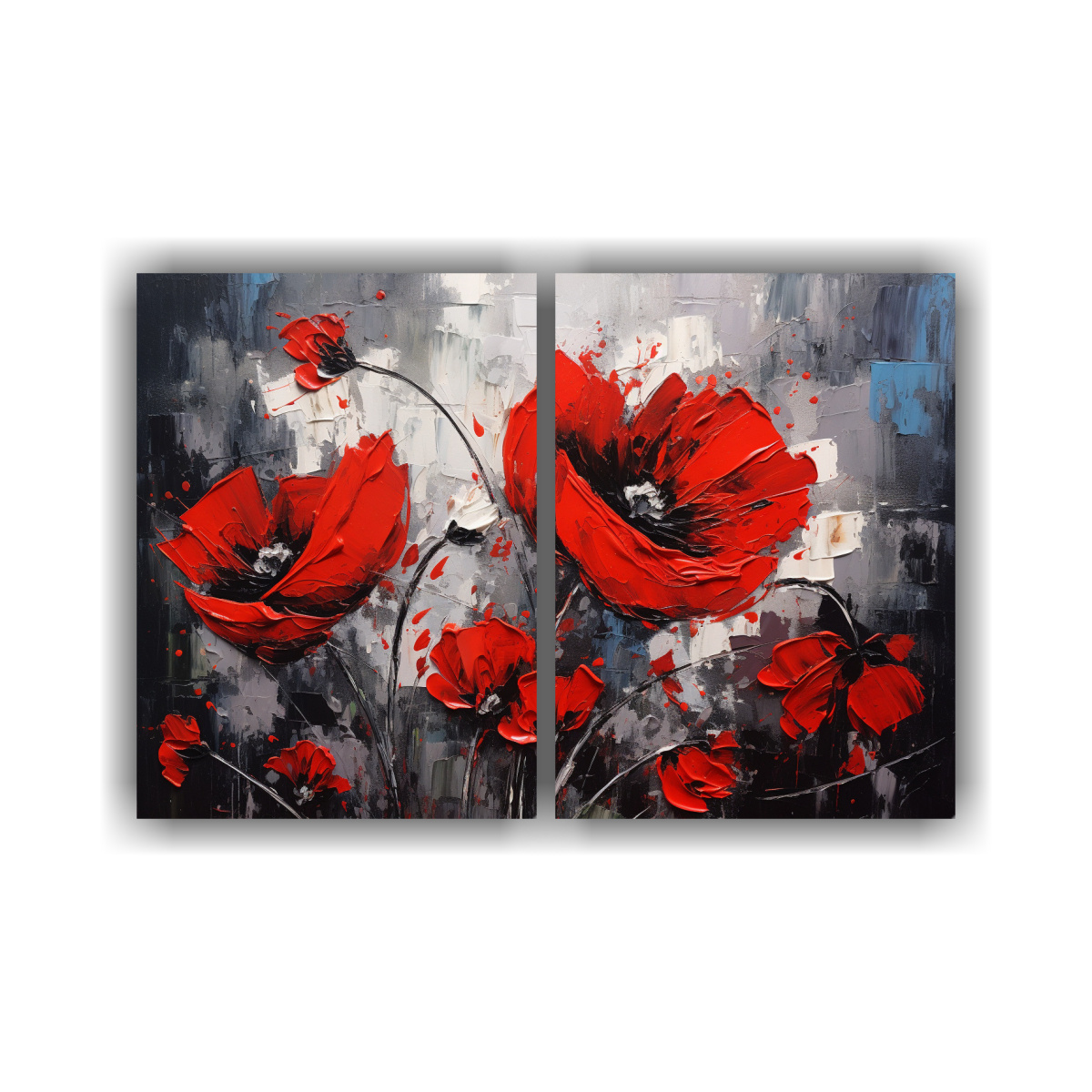 pintura-en-lienzo-flores-rojas-y-negras-en-dos-cuadros-tonos-