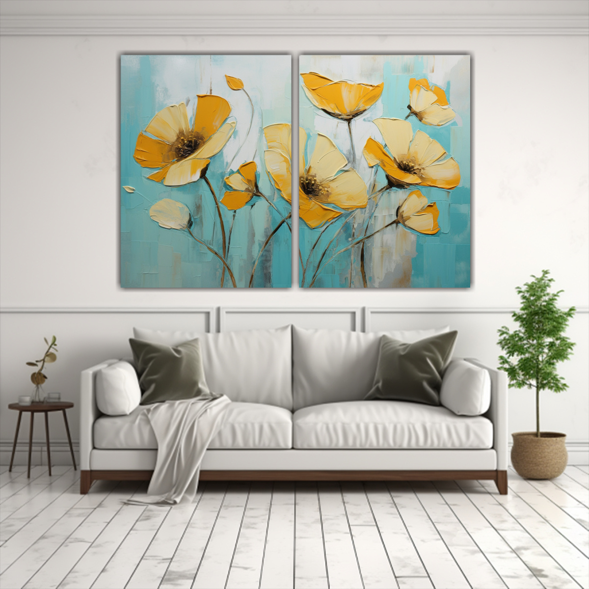 pintura-floral-en-lienzo-en-amarillo-y-turquesa-estilo-galer-a-1-1