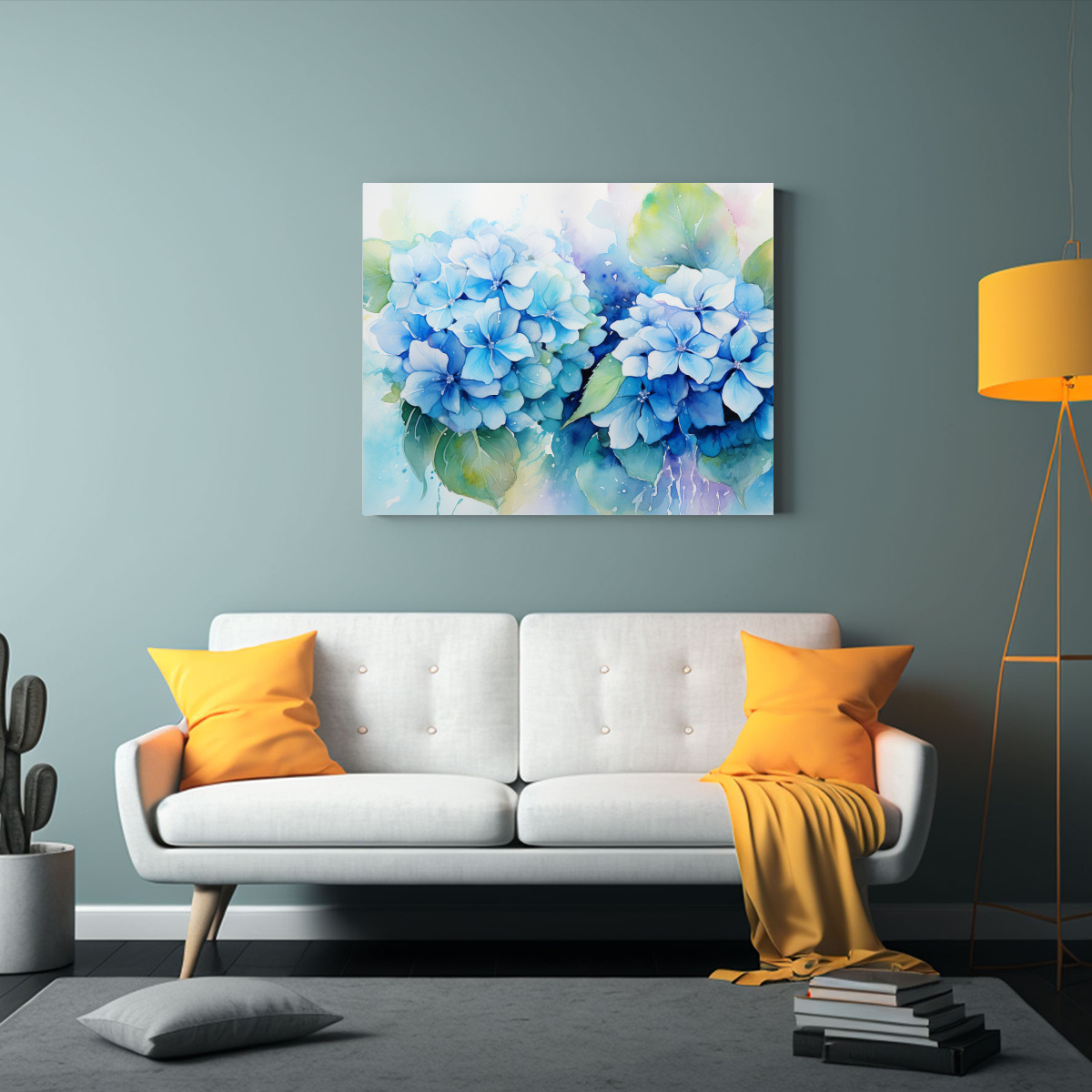pintura-mural-hermosa-de-hortensias-en-tonos-turquesa-y-azules-1