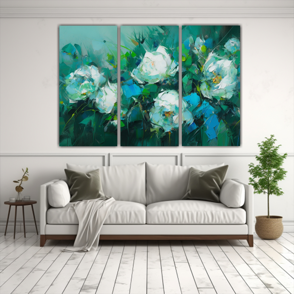 pintura-sobre-lienzo-tres-composiciones-florales-en-verde-y-azul-para-decoraci-n-1