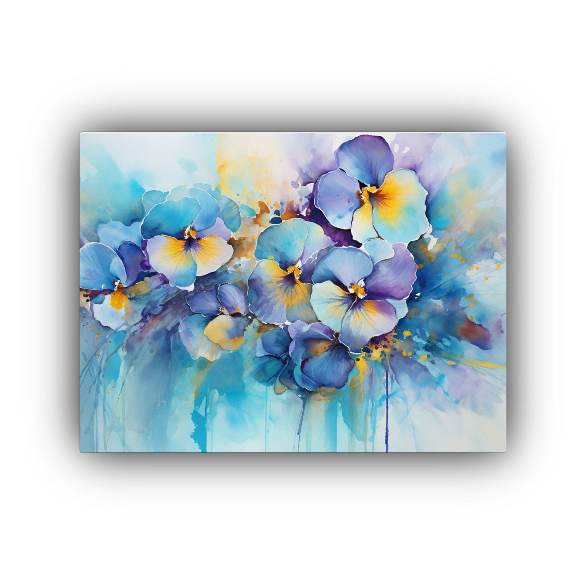 pinturas-abstractas-de-flores-violetas-y-turquesa-con-toques-dorados