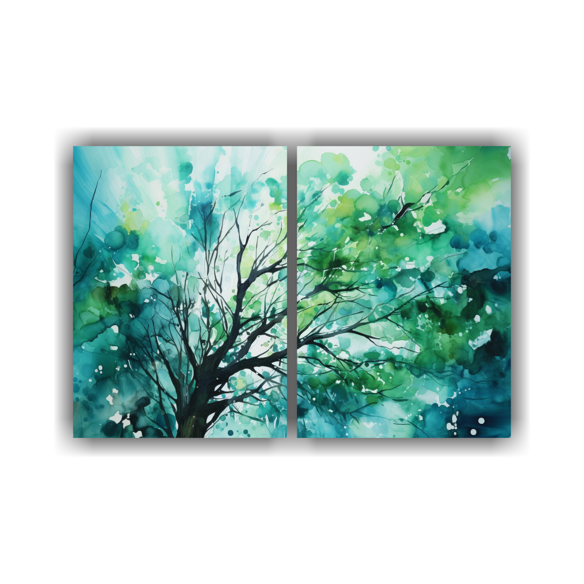 pinturas-abstractas-en-verde-y-turquesa-para-decorar-con-exuberante-creatividad-