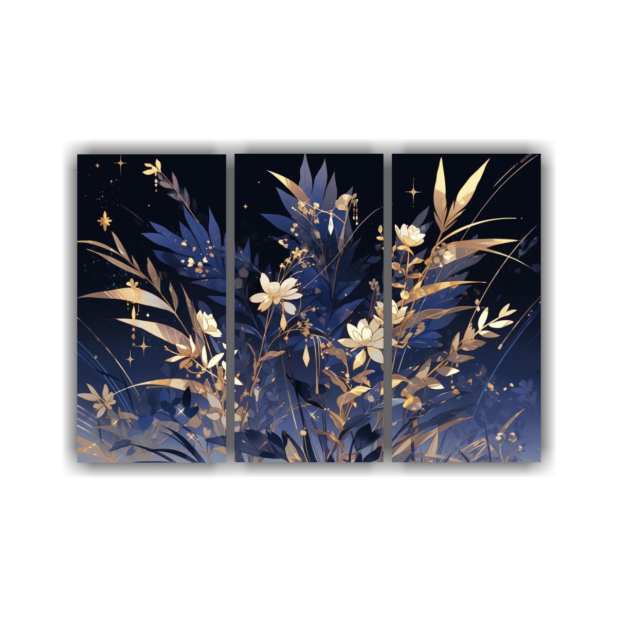 pinturas-de-pared-creatividad-oro-y-azul-estilo-neonoir