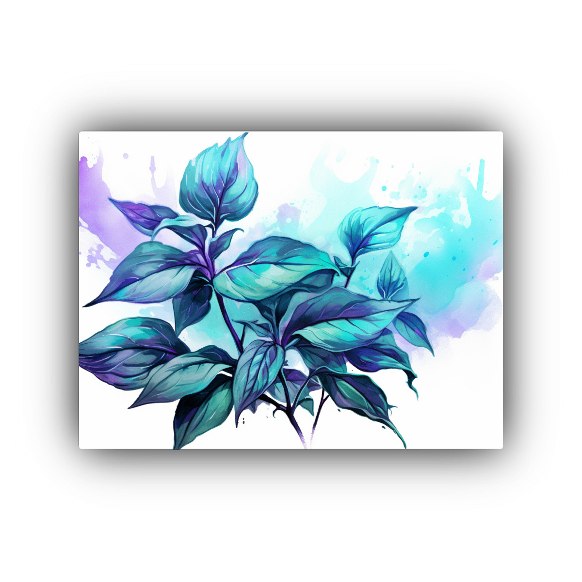 pinturas-de-tela-coloridas-de-hierbas-de-albahaca-en-azul