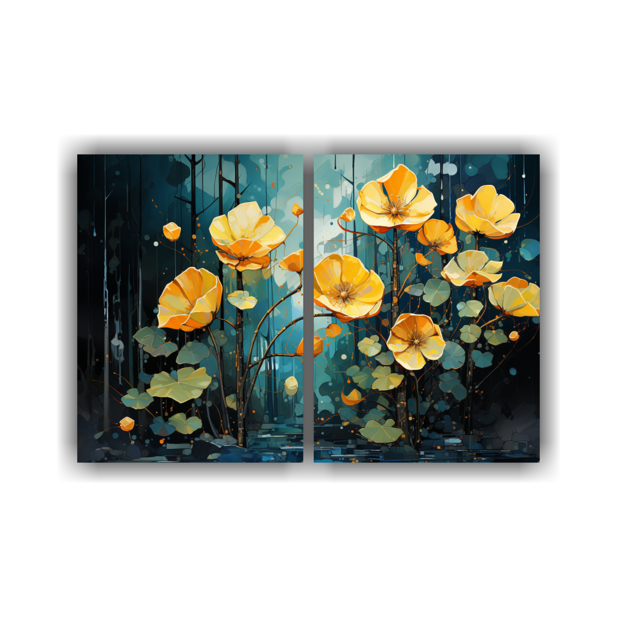 pinturas-decorativas-de-rbol-tembl-n-en-amarillo-y-verde-neonoir-