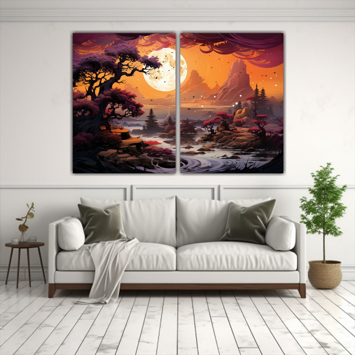 pinturas-decorativas-en-armon-a-c-lida-con-rbol-de-cedro-en-tonos-amarillo-y-morado-1