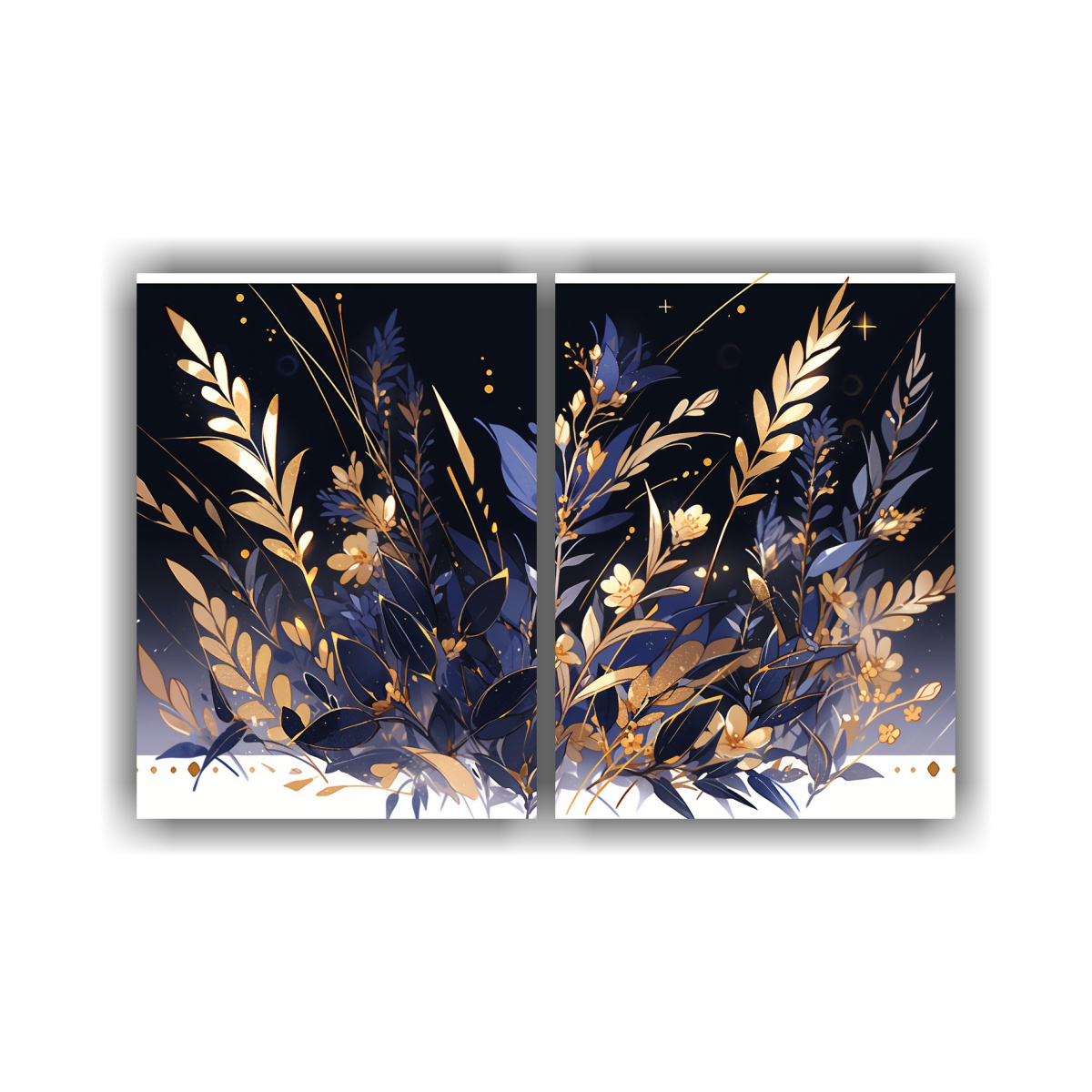 pinturas-decorativas-lienzos-gold-y-blue-estilo-neonoir-para-oficina