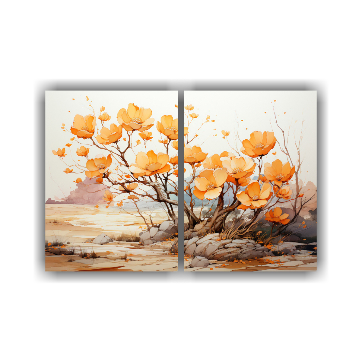 pinturas-tem-ticas-de-rbol-de-algod-n-en-tonos-naranja-y-dorado-con-atm-sfera-neonoir