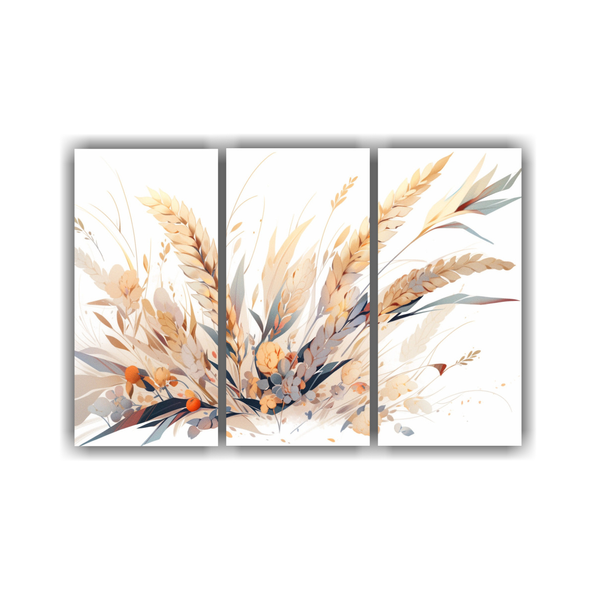 tres-cuadros-arte-conceptual-trigo-en-tonos-apagados-estilo-neonoir