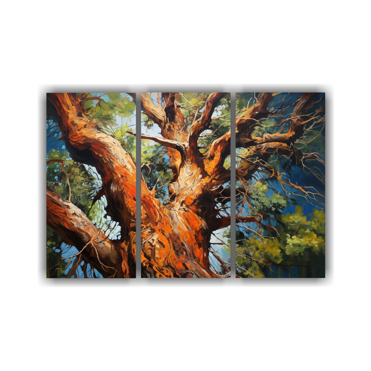 tres-lienzos-acuarela-rbol-kauri-estilo-leo-abstracto-detallado-