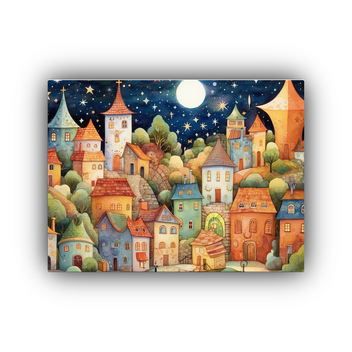 cuadro-dibujo-naturaleza-viva-de-un-pueblo-imaginario-con-casas