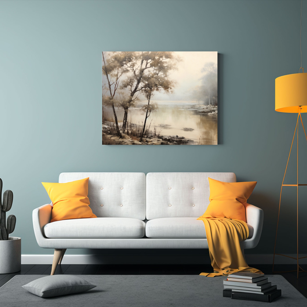 cuadro-rboles-junto-agua-estilo-finas-l-neas-para-decoraci-n-arte-1