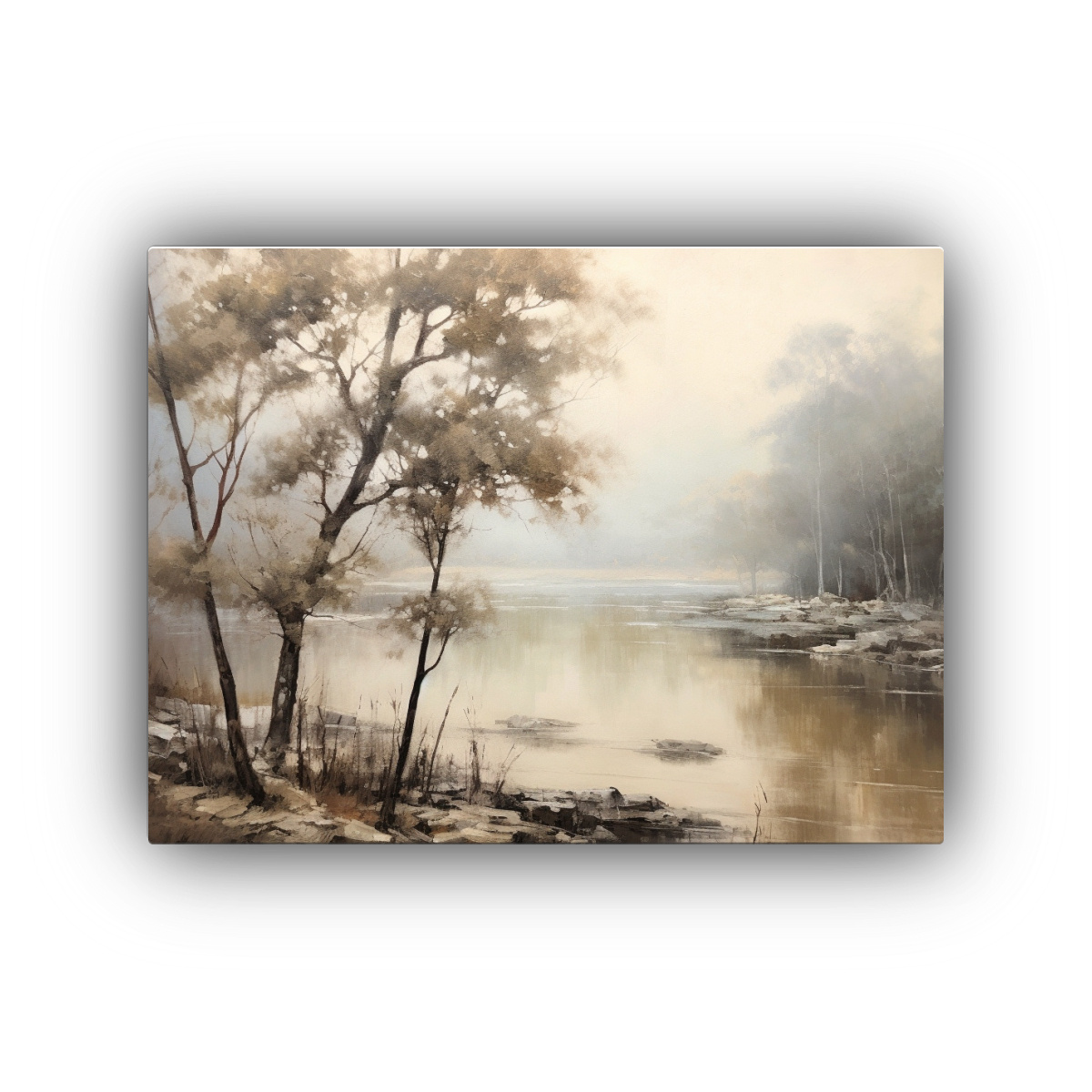 cuadro-rboles-junto-agua-estilo-finas-l-neas-para-decoraci-n-arte