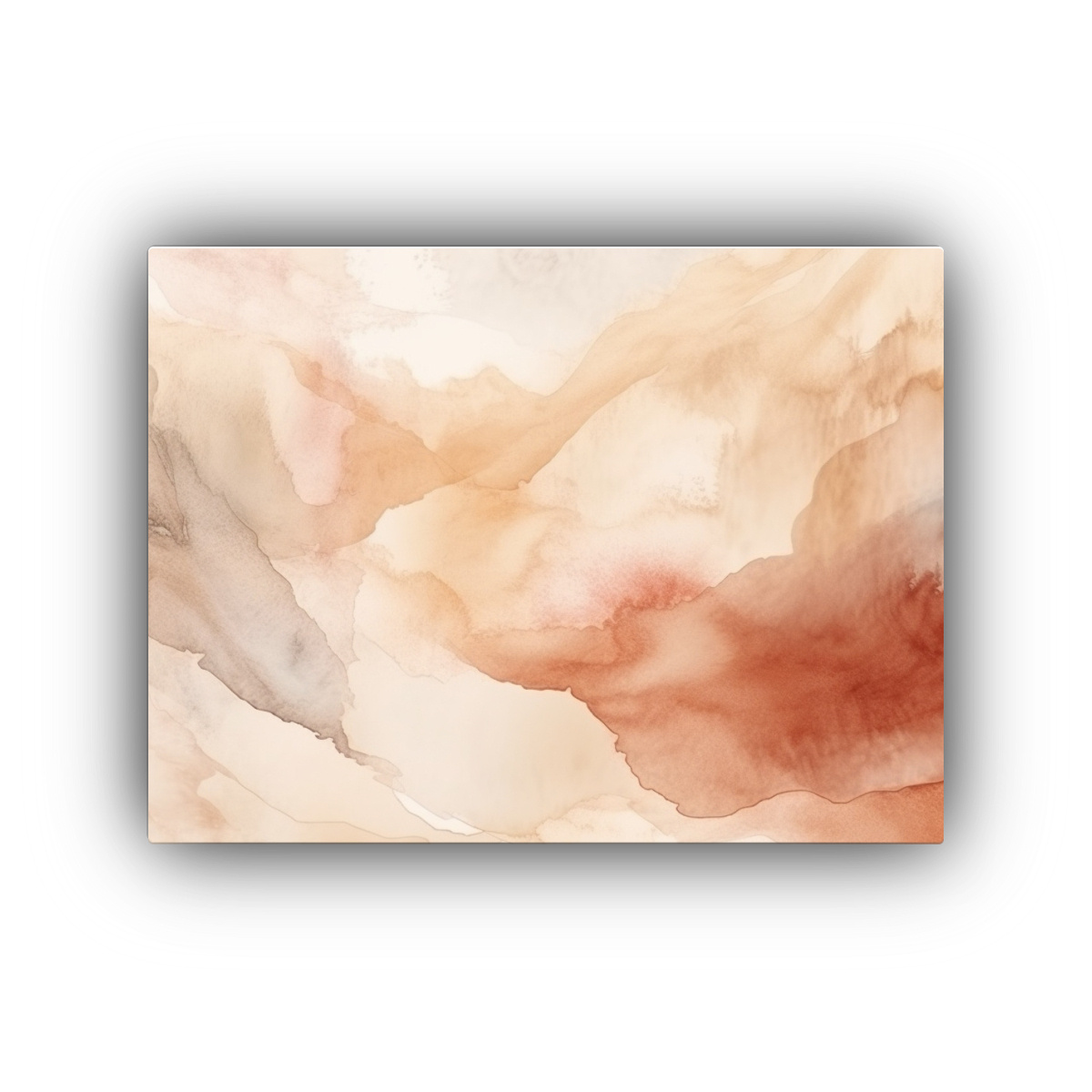 cuadro-tela-vintage-abstracto-acuarela-beige-y-teja-suave-