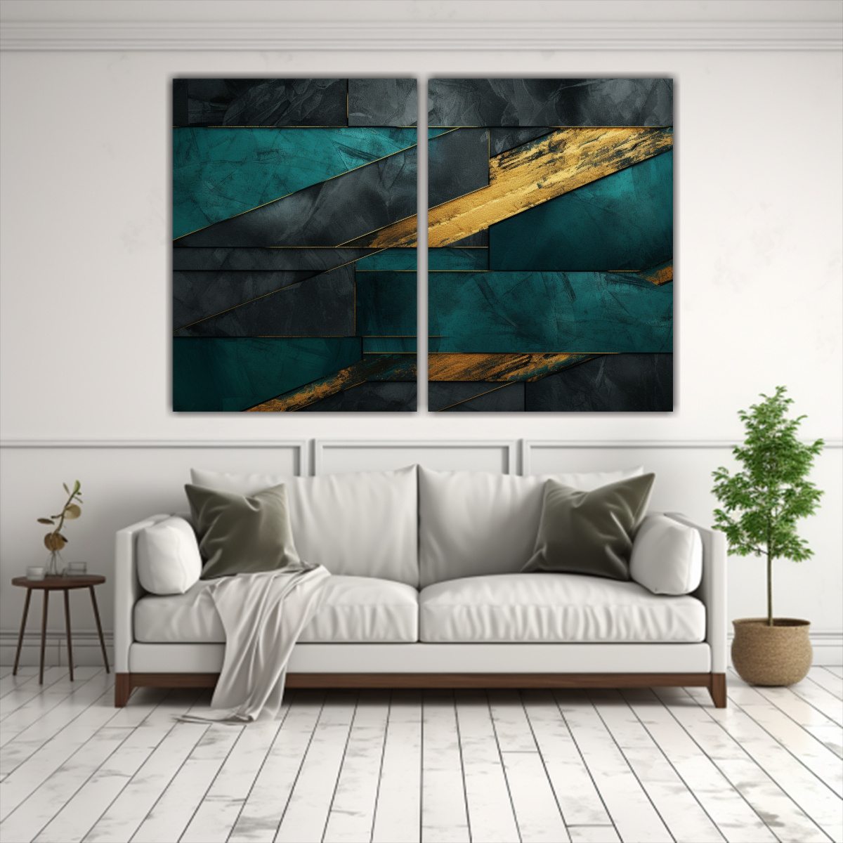 cuadros-abstractos-escena-retro-verde-oscuro-azul-gris-negro-1