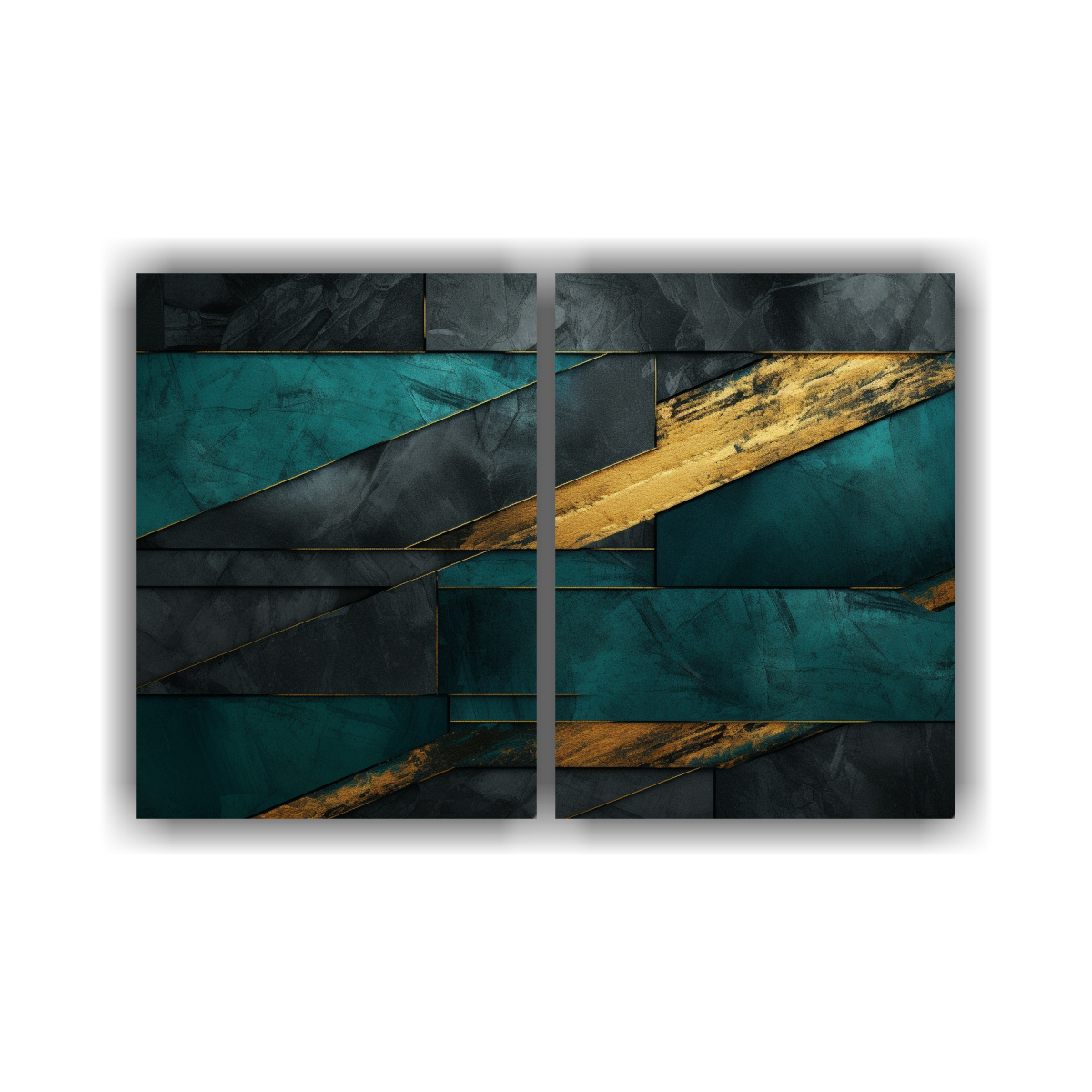 cuadros-abstractos-escena-retro-verde-oscuro-azul-gris-negro