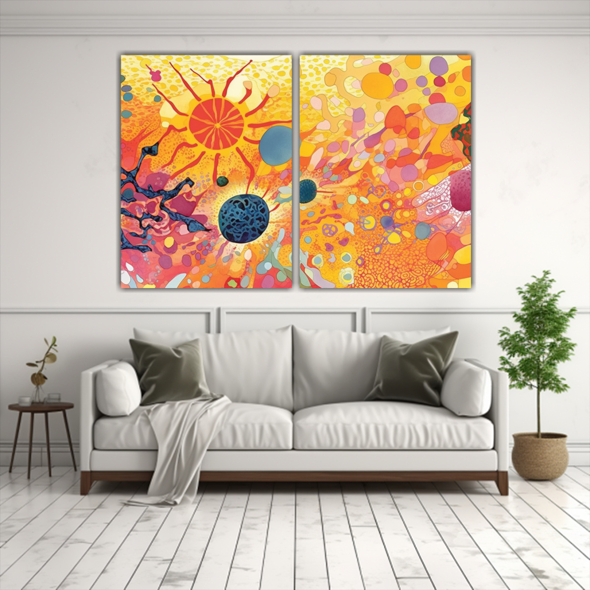 cuadros-canvas-lineales-cells-in-harmony-ryukyu-bingata-vibrantes-1