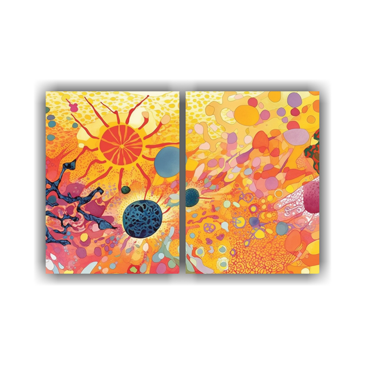 cuadros-canvas-lineales-cells-in-harmony-ryukyu-bingata-vibrantes