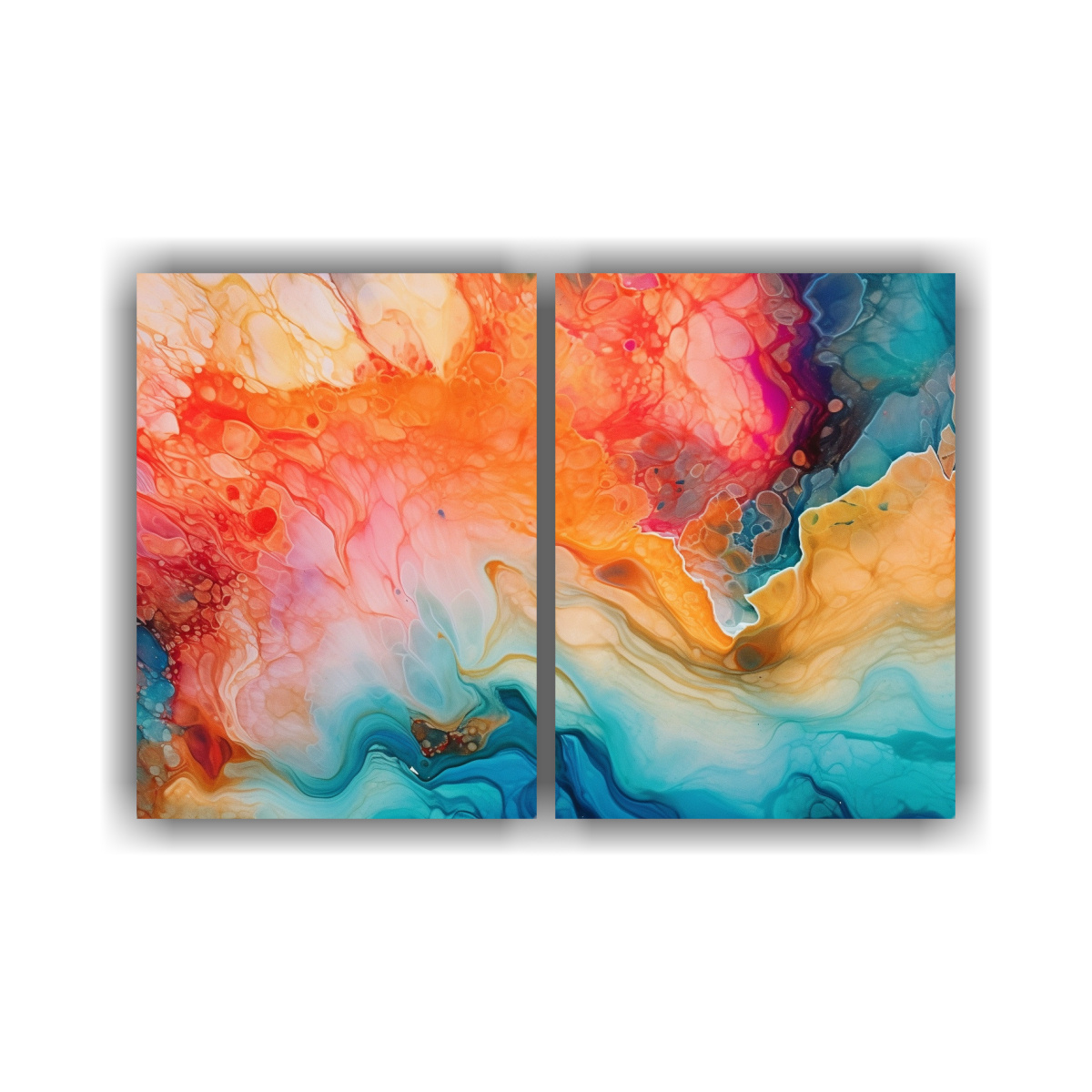 cuadros-de-tela-con-armon-a-crom-tica-y-remolinos-met-licos-