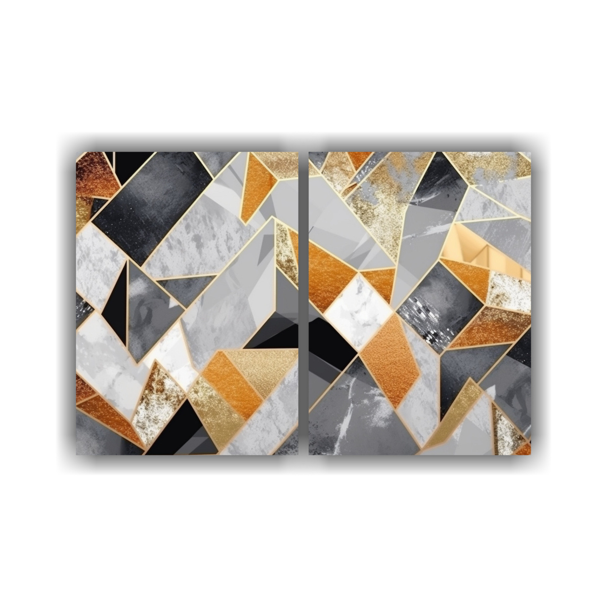 Cuadros Decorativos Lienzo Tela Pop Art Gris Y Dorado - DecoCuadros